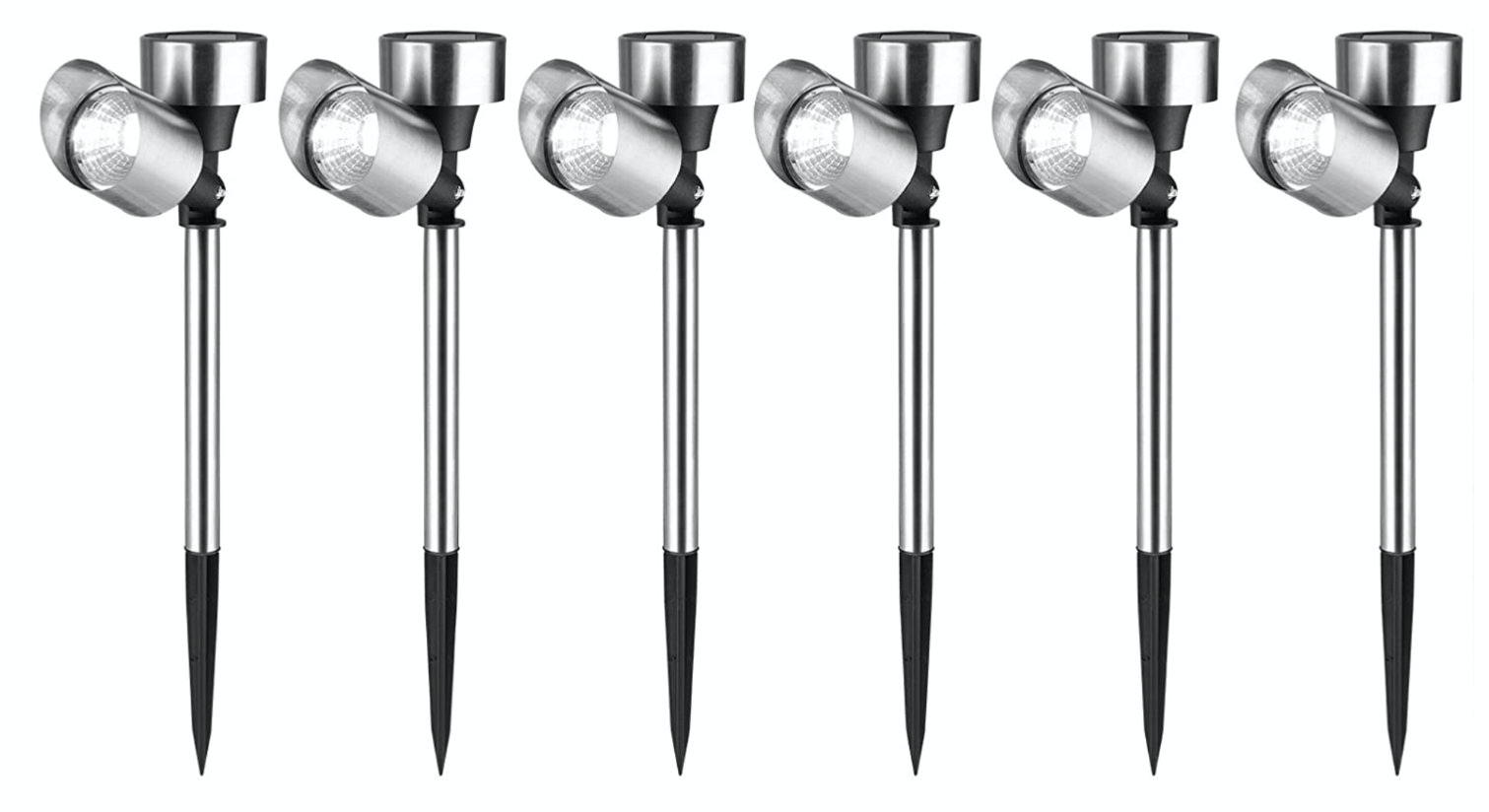 Photo of 6 solar powered garden spot lights