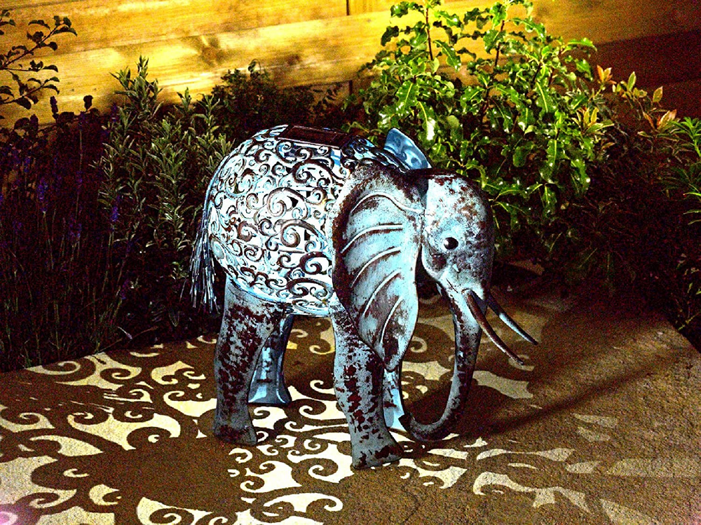 Solar Powered Elephant Garden Light