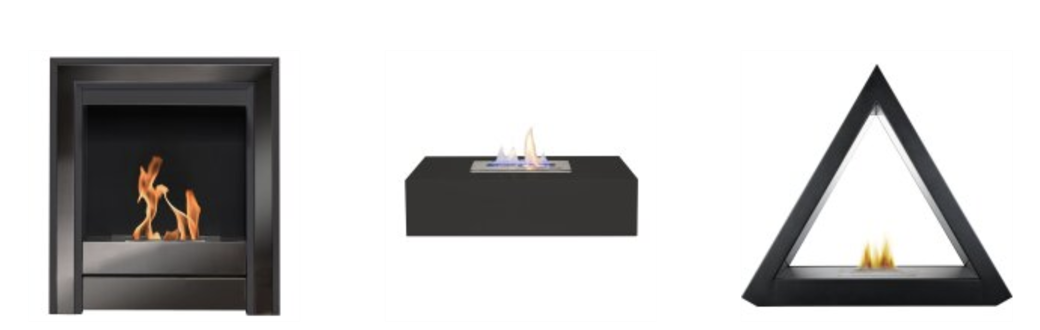 photo of different bio ethanal fireplaces