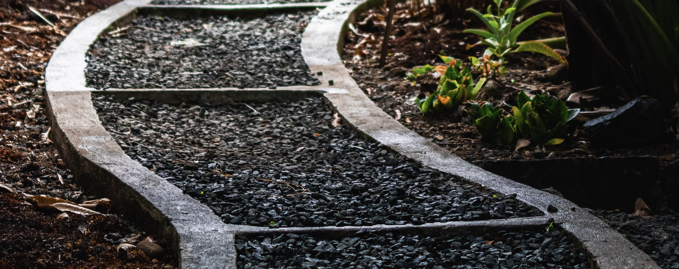 Photo of a curved pathway